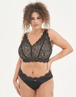 SugarShape Panty "Sophia" Black/beige -Bademode Elegant magasin sugarshape bralette high panty sophia front packshot model off white single bhs 85 107 5 hs 110 full 3