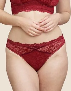 SugarShape Brazilian-Slip "Eliana Velvet" Burgundy
