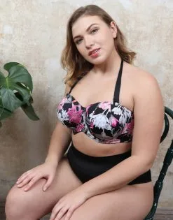 SugarShape Fold-over Bikini-Slip "Monaco" Black -Bademode Elegant magasin sugarshape fold over bikini slip monaco front editorial single full 2