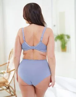 SugarShape High-Waist-Panty "Clara" Blue-grey -Bademode Elegant magasin sugarshape hp clara lace bluegrey back editorial single hs 105 full 1
