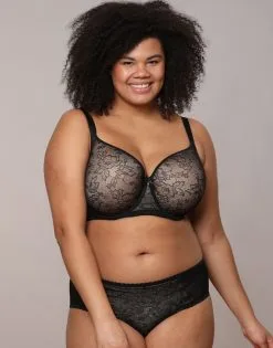 SugarShape Panty "Evita" Black -Bademode Elegant magasin sugarshape panty evita black front packshot model grey single full 2