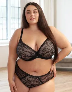 SugarShape Panty "Valerie" Black/beige -Bademode Elegant magasin sugarshape plunge bh panty valerie black beige front editorial single bhs 95 117 5 hs 125 full 1