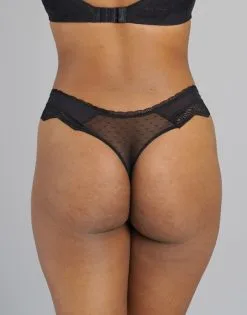 SugarShape String "Clara" Black -Bademode Elegant magasin sugarshape string clara black back packshot model grey single crop 1