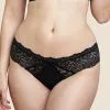 SugarShape String "Eliana Velvet" Black -Bademode Elegant magasin sugarshape string eliana velvet black front packshot model sand single crop 1