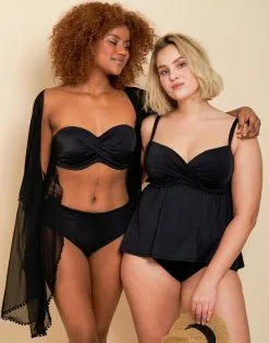 SugarShape Tankini-Top "Nizza" Black -Bademode Elegant magasin sugarshape tankini nizza black front editorial double full 1